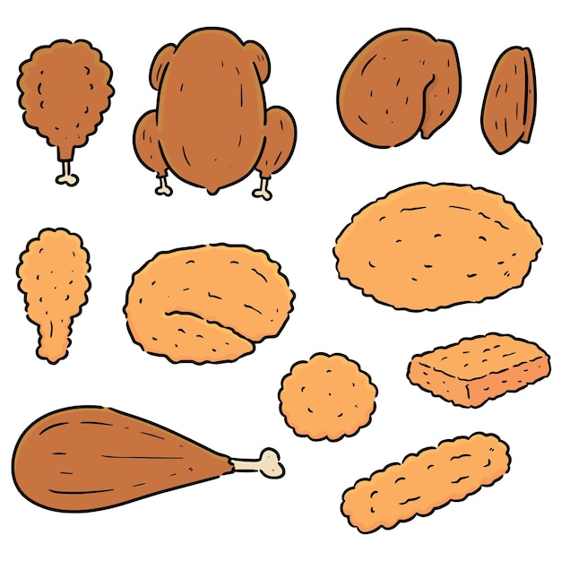 ensemble de produit de poulet