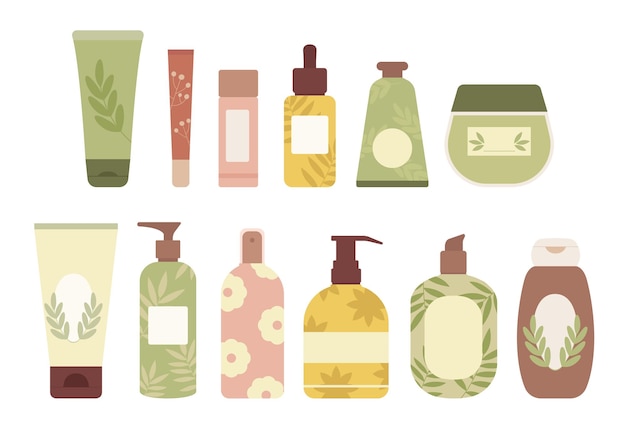 Ensemble de produits de beauté, cosmétiques pour la peau et les soins capillaires. Produit de soin écologique