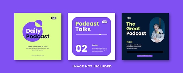 Ensemble de publications Instagram de podcast moderne