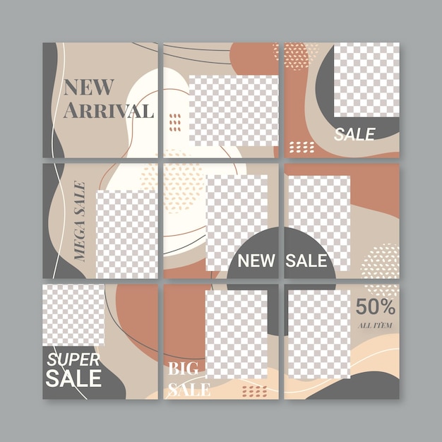 Ensemble de publications instagram pour les ventes