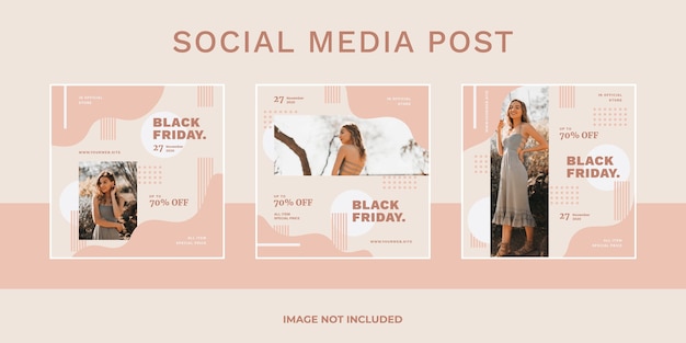 Ensemble de publications sur les médias sociaux Black Friday Sale