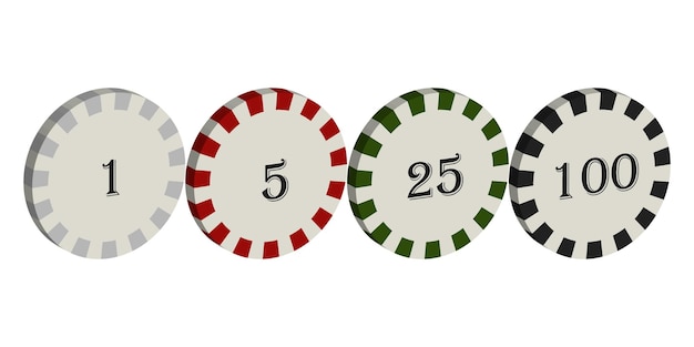 Un Ensemble De Puces De Jeu 3d Sur Un Fond Blanc Illustration Vectorielle Casino En Ligne