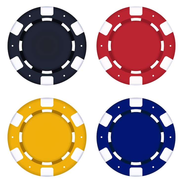Vecteur ensemble de quatre jetons de poker