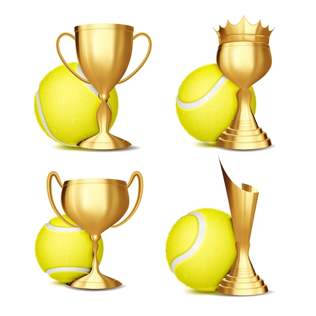 Vecteur ensemble de récompense de jeu de tennis