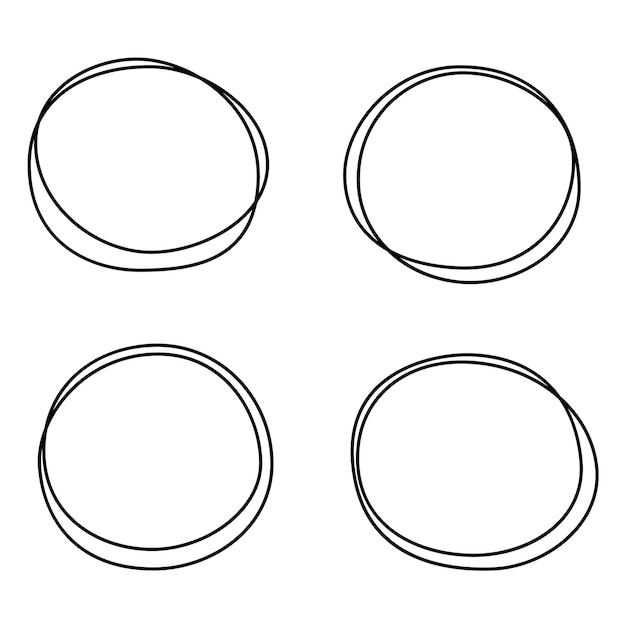 Vecteur ensemble de rehauts de cercle esquisse ovale sélection