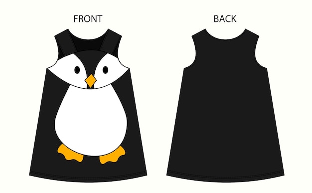 Ensemble De Robe Penguin Pour Fille Vue Avant Et Arrière