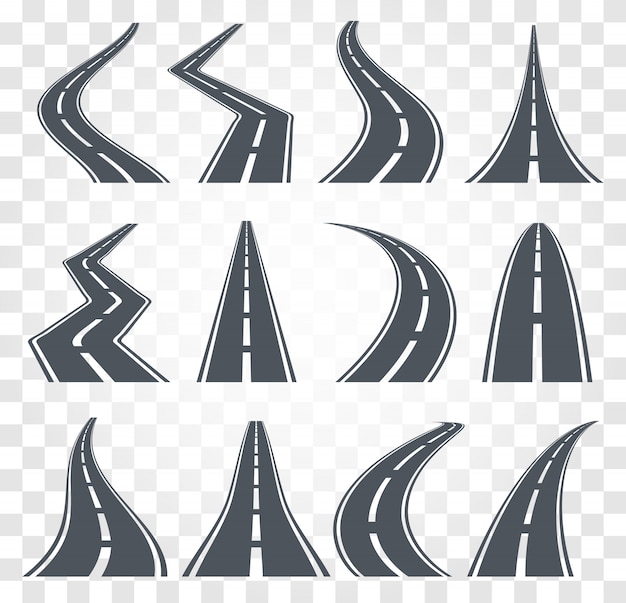 Ensemble de routes. Illustration de la route