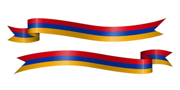 Vecteur ensemble de ruban de drapeau aux couleurs de l'arménie pour la décoration de la célébration du jour de l'indépendance