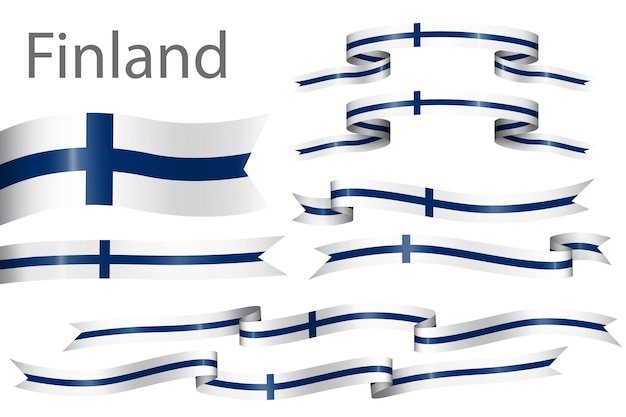 ensemble de ruban de drapeau aux couleurs de la Finlande pour la décoration de la célébration du jour de l'indépendance