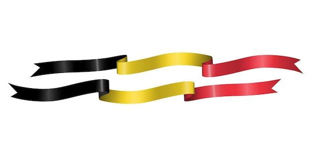 Vecteur ensemble de ruban de drapeau avec les couleurs de la belgique pour la décoration de la célébration du jour de l'indépendance