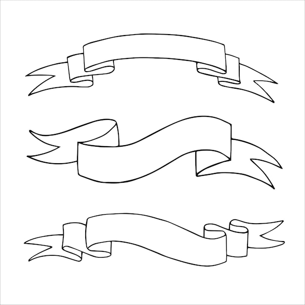 Ensemble De Rubans De Contour Vierge