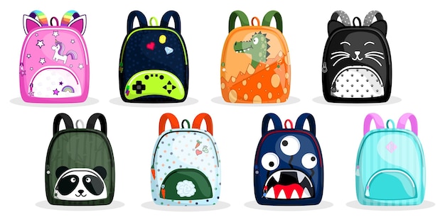 Ensemble De Sac à Dos Pour Enfants Drôles De Dessin Animé