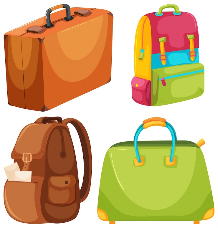 Vecteur un ensemble de sac de voyage