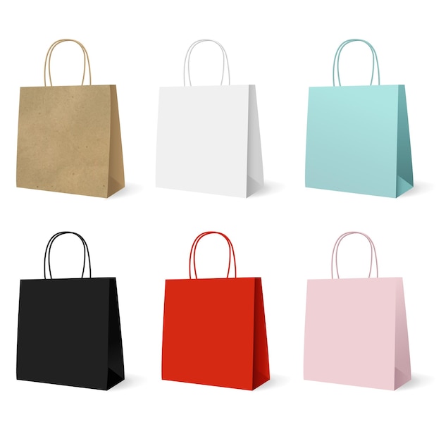 Ensemble De Sacs Colorés En Papier Cadeau