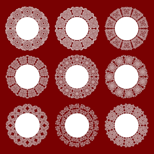 Vecteur ensemble de serviettes en dentelle.