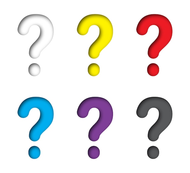 Ensemble de signes d'interrogation colorés Illustration vectorielle