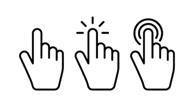 Ensemble de signes de la main du curseur de la souris