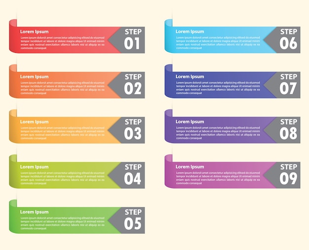 Ensemble De Signets Colorés, Fond De L'infographie