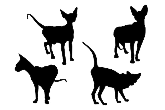 Vecteur ensemble de silhouette d'animaux design plat