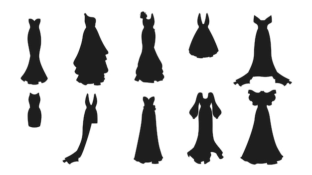 Un ensemble de silhouette de différentes robes