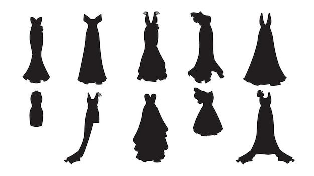 Un ensemble de silhouette de différentes robes