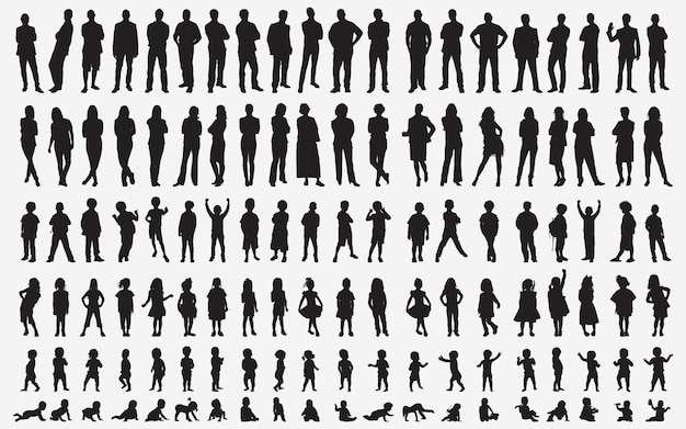 Ensemble De Silhouette De Personnes