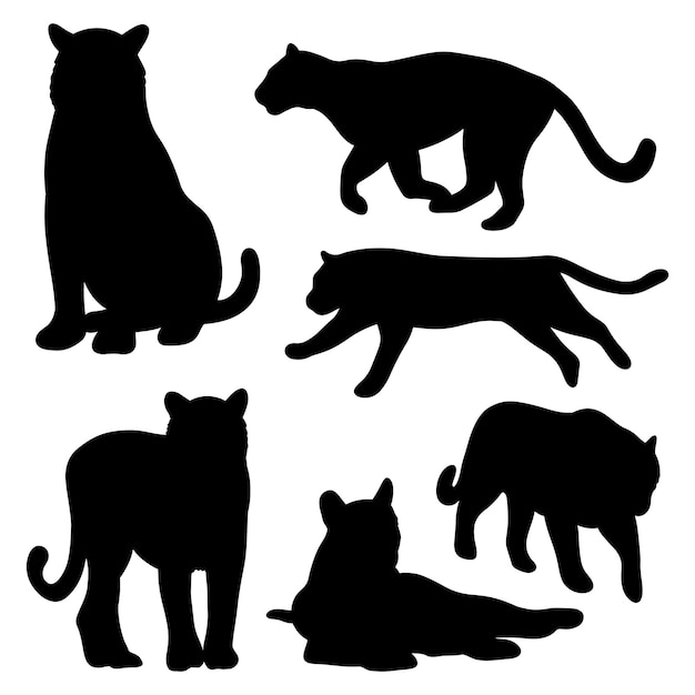 Ensemble de silhouette de tigre