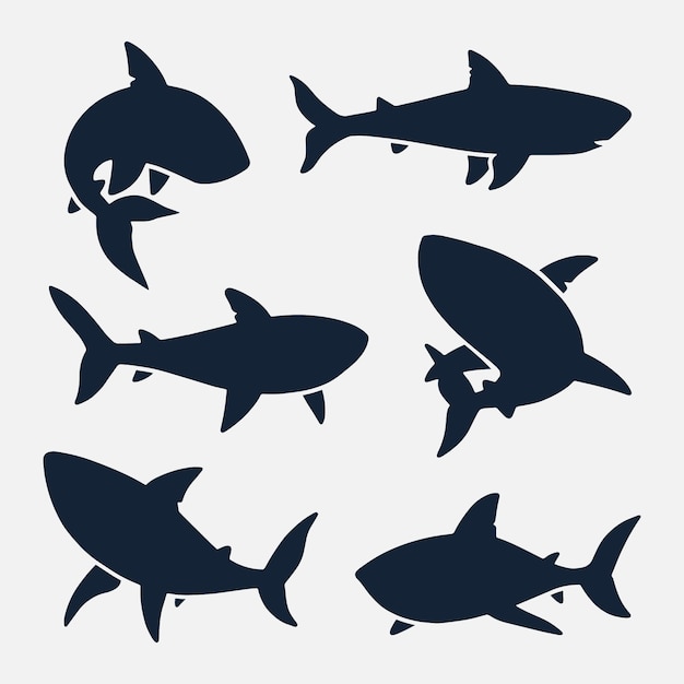Ensemble de silhouettes d'animaux dessinés à la main