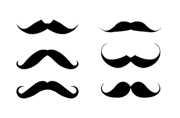 Ensemble de silhouettes de moustache