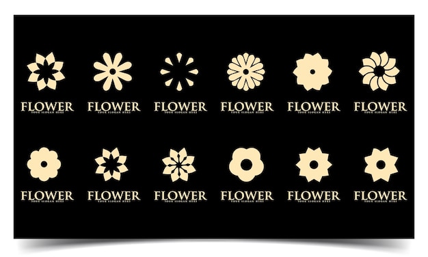 Ensemble De Silhouettes Simples De Fleurs Jeu D'icônes De Fleurs Jolie Collection Nature Plante Fleur Ronde