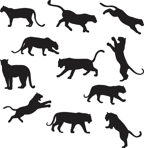 Ensemble de silhouettes vectorielles d'animaux d'élevage