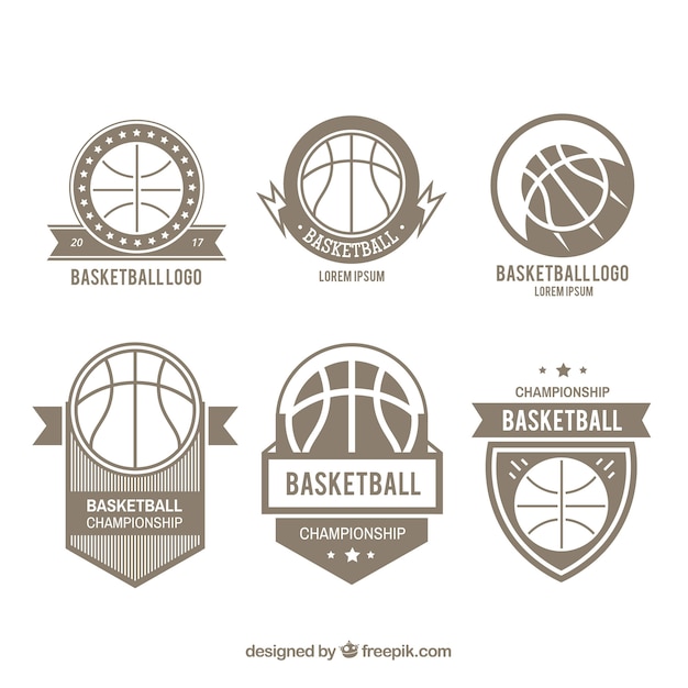 Ensemble De Six Logos De Basket-ball