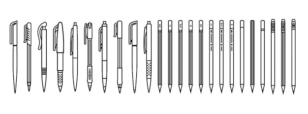 Ensemble de stylos et crayons