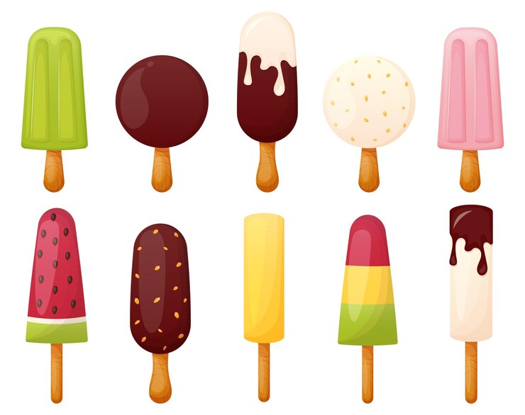 Vecteur ensemble de sucettes glacées dessert glacé