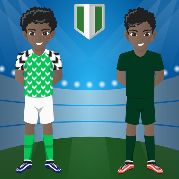 Vecteur ensemble de supporter de football / football / fans de l'équipe nationale de nigeria