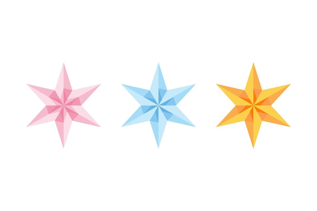 Ensemble de symboles étoiles logo icône illustration vectorielle