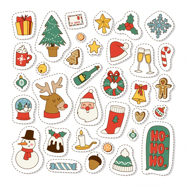 Vecteur ensemble de symboles d'icônes de noël.