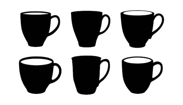 Un ensemble de tasses et de tasses de café en céramique rouge et bleue
