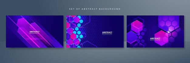 Ensemble de technologies commerciales numériques modernes fond de conception abstraite bleu violet avec des lignes ondes vitesse lumières données de mouvement concept d'élément de science cyberspace formes et lignes de connexion