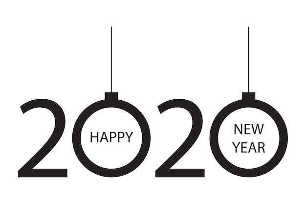 Ensemble de texte de logo de bonne année 2020