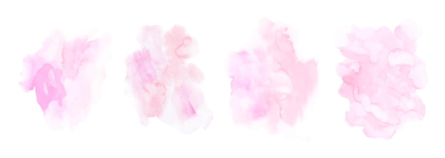 Ensemble de texture aquarelle rose peinte à la main