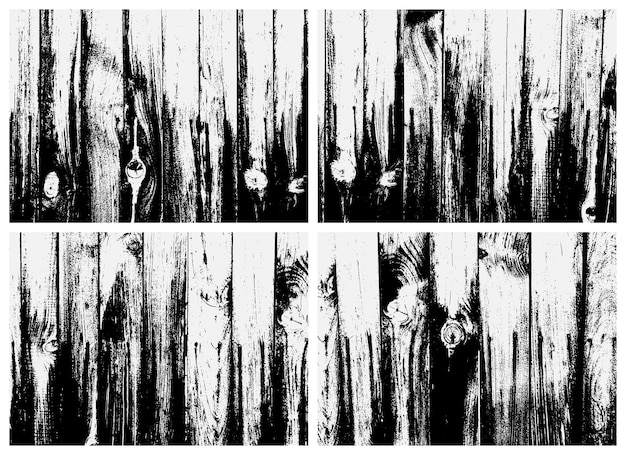 Ensemble de texture de planche de bois. Texture noir et blanc. Texture de superposition de métal rouillé.