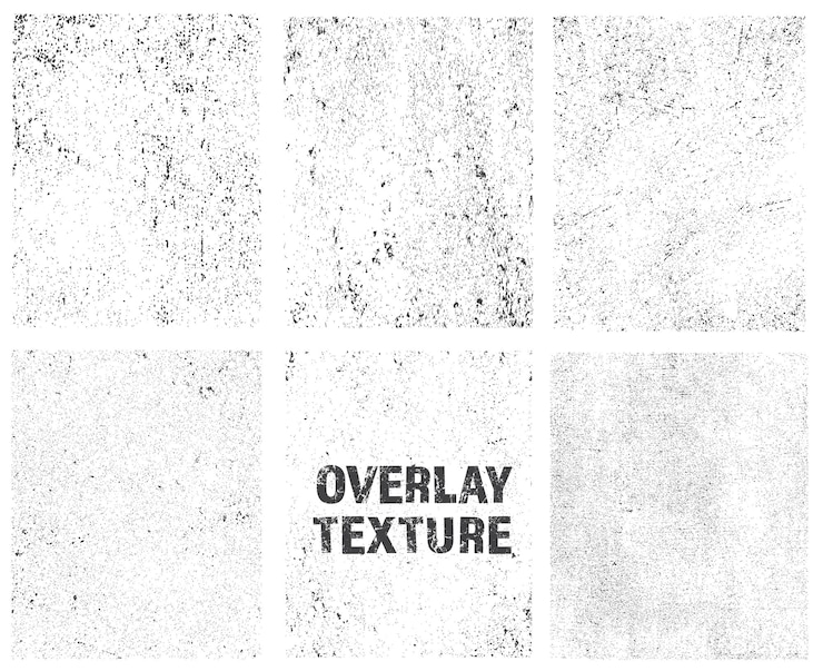 Vecteur ensemble de textures de superposition grunge