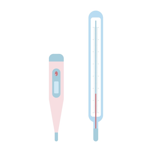 Ensemble de thermomètres à mercure et électroniques