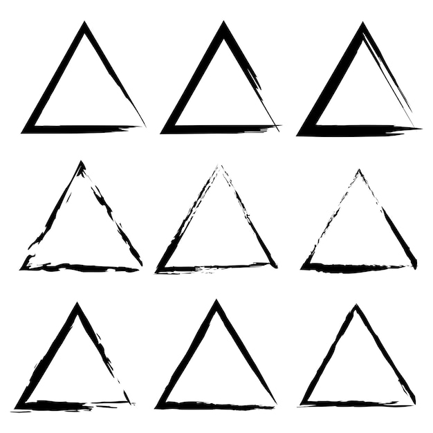Vecteur ensemble de triangles de brosse fond grunge modèle de vague illustration vectorielle image de stock