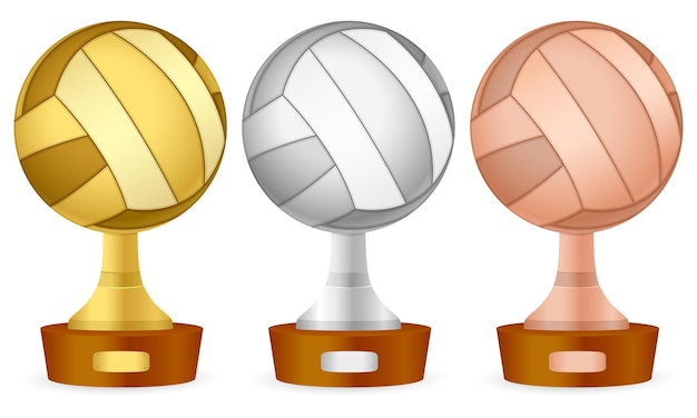 Ensemble de trophées de volley-ball