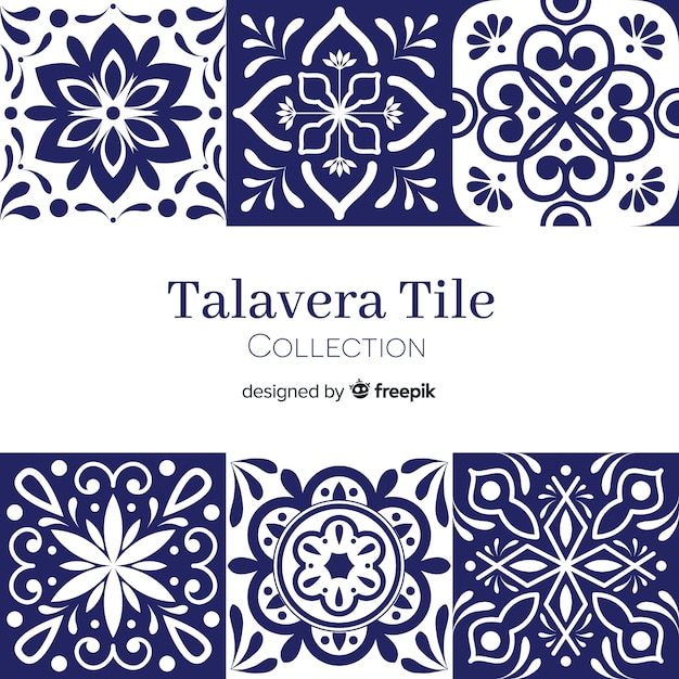 Vecteur ensemble de tuiles talavera