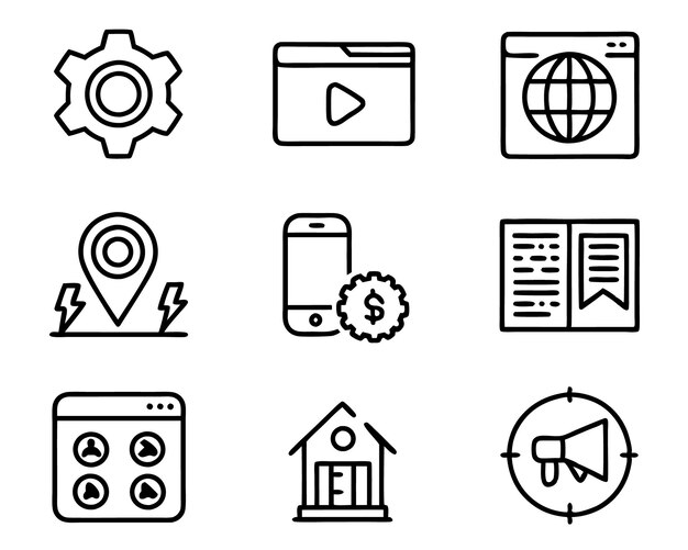ensemble de ui et ux icône d'illustration écran technologie ux illustration modèle web utilisateur
