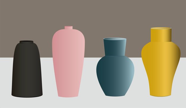 Vecteur ensemble de vases