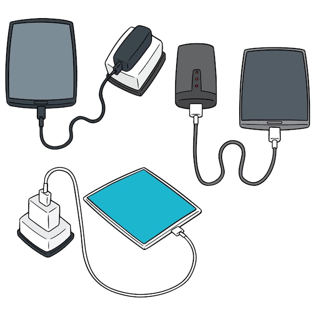 Vecteur ensemble de vecteur de charge de smartphone